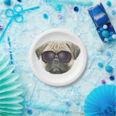 パッおもしろいグ、キュートフランスのブルドッグ眼鏡 ペーパープレート (パーティー)