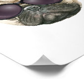 パッおもしろいグ、キュートフランスのブルドッグ眼鏡 ポスター (角)