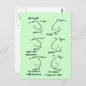 パッおもしろいトダウン浮気 – おしゃべり頭 ポストカード (正面/裏面)