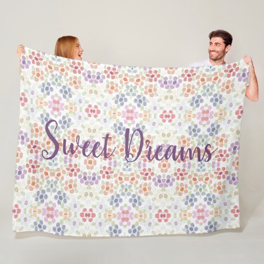 パッかわいらしテル花が咲いた フリースブランケット (インサイチュ)