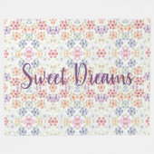 パッかわいらしテル花が咲いた フリースブランケット (正面(横))