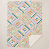 パッカラフルチモダンワークのダイヤモンドのパターン シェルパブランケット (正面)