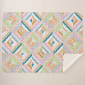 パッカラフルチモダンワークのダイヤモンドのパターン シェルパブランケット (正面(横))