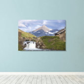 パッカーは上の橋の上に馬の文字列をリード キャンバスプリント (インサイチュ (ウッドフロア))