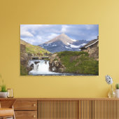 パッカーは上の橋の上に馬の文字列をリード キャンバスプリント (インサイチュ (リビング))