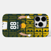 パッカーズパーソナライズされたジャージーアメリカンフットボール Case-Mate iPhoneケース (裏面 (横))