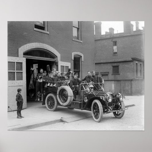 パッカード消防班、1911年。ヴィンテージ写真 ポスター (正面)