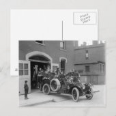 パッカード消防隊、1911年 ポストカード (正面/裏面)