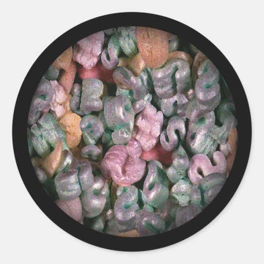 パッキングピーナッツノベルティ ラウンドシール (正面)