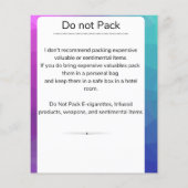 パッキングリストのチラシ チラシ (裏面)