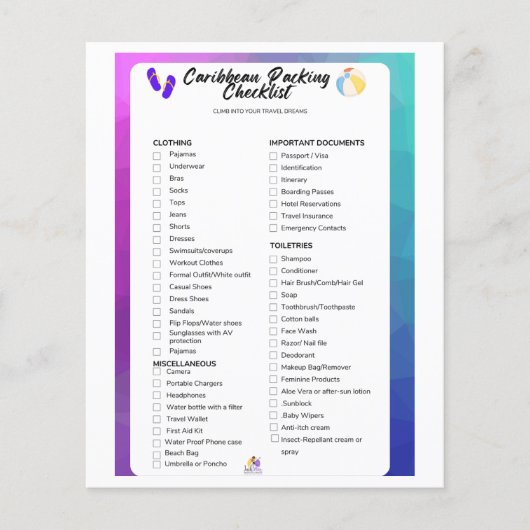 パッキングリストのチラシ チラシ (正面)