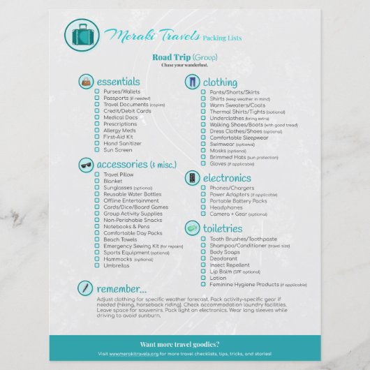 パッキングリスト:出張(グループ) (正面)