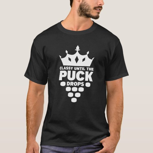 パックがアイスホッケーを落とすまで上品な Tシャツ (正面)