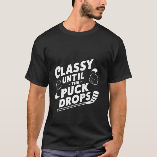 パックが落ちるまで上品----- Tシャツ (正面)