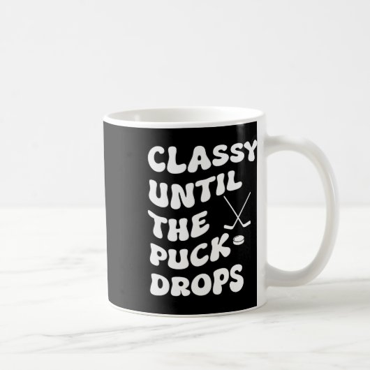 パックが落ちるまでGroovy Cly ホッケー 女性 コーヒーマグカップ (右)
