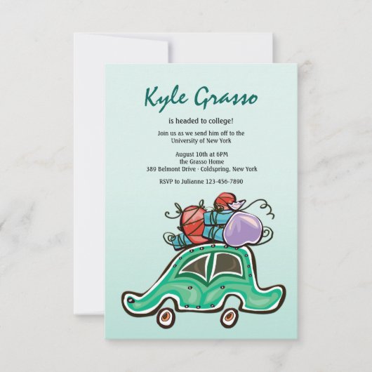 パックして出発！招待状 招待状 (正面)