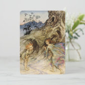 「パックと妖精」の水彩:アーサー·ラッカム 招待状 (スタンド正面)