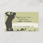 パックのゴルフインストラクターのコーチを持つゴルフをする人 名刺 (裏面)