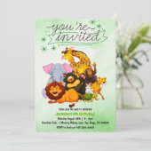 パックのサファリ動物パーティーに参加しよう 招待状 (スタンド正面)