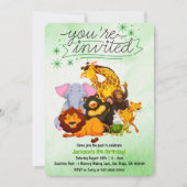 パックのサファリ動物パーティーに参加しよう 招待状 (正面)