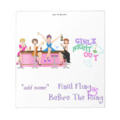 パックのバチェロレッテキャンディバーラッパーパーティーの好意 ノートパッド (正面)