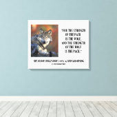 パックの強度はオオカミのキプリング引用文 キャンバスプリント (インサイチュ (ウッドフロア))