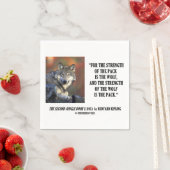 パックの強度はオオカミのキプリング引用文 スタンダードカクテルナプキン (インサイチュ)