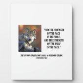 パックの強度はオオカミのキプリング引用文 フォトプラーク (正面)