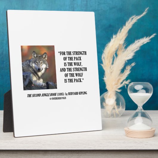パックの強度はオオカミのキプリング引用文 フォトプラーク (側面)