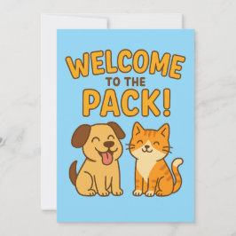 パックへようこそ – かわいい犬と猫のグリーティングカード