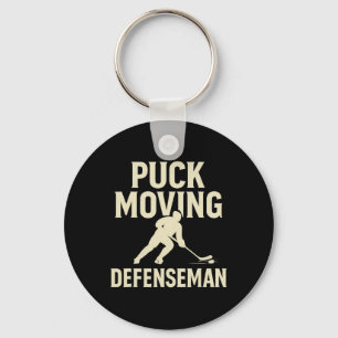 パックを動かすディフェンスマン ホッケー選手 ディフェンス キーホルダー
