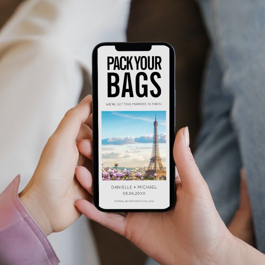 パックバッグの目的地の結婚式 セーブザデート