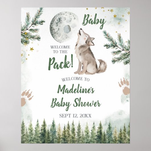 パックフォレストウルフウェルカムサインへようこそ ポスター (正面)