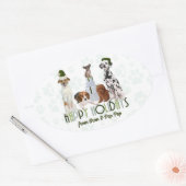 パックホリデードッグスクリスマスから緑 楕円形シール (封筒)