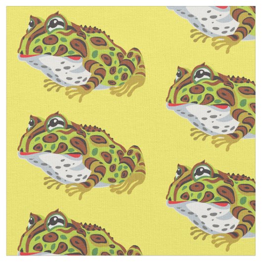 パックマンの角を持つカエル ファブリック (クローズアップ)