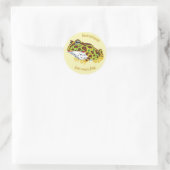 パックマン角型カエルクラシック丸ステッカー ラウンドシール (バッグ)