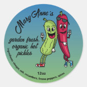 パックルとペッパーの仲間 面白い漫画のピクルラベル ラウンドシール (正面)