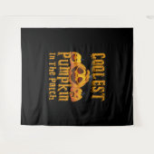 パックールチハロウィーンのカボチャおもしろい タペストリー (正面(横))