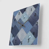 パックールチユニークワークDenimヴィンテージ スクエア壁時計 (傾斜)