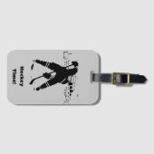 パック待ち – ホッケープレーヤー ラゲッジタグ (正面横)
