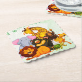 パック来サファリ動物パーティーに参加 ペーパーコースター (アングル)