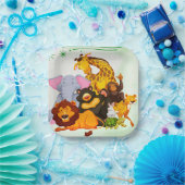 パック来サファリ動物パーティーに参加 ペーパープレート (パーティー)