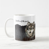 パック父の日ユーモア狼の動物のリーダー コーヒーマグカップ (左)