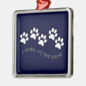 パック犬の恋人のリーダー メタルオーナメント (左)