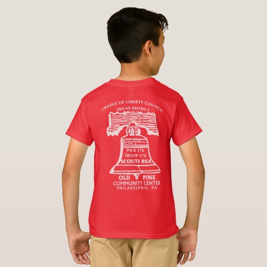 パック用クラスBシャツ子供サイズ - 赤 Tシャツ (裏面フル)