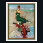 パック1914 "ロブスターセレナーデ" 16 x 20 ポスター<br><div class="desc">1914アールデコカバープリント-ロブスター遊ズBanjo-for Puck Magazine</div>