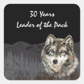 パック30th誕生日ユーモアのオオカミ30のリーダー スクエアシール (正面)