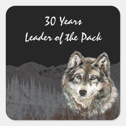 パック30th誕生日ユーモアのオオカミ30のリーダー スクエアシール (正面)