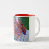 パック、ヤギ ツートーンマグカップ (正面右)