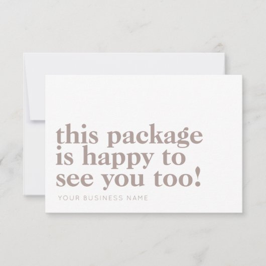 パッケージは幸せにあなたを見てBeigeありがとうビジネス 招待状 (正面)